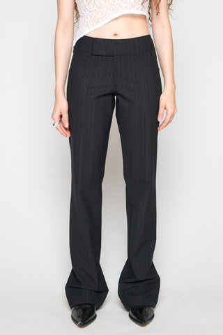 Women's Pinstripe Sweatpants - Black & Gray